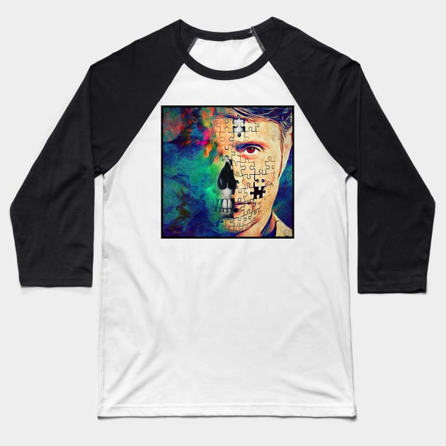 Hannibal Lecter Puzzle Skull - What Lies Beneath Baseball T-Shirt by OrionLodubyal